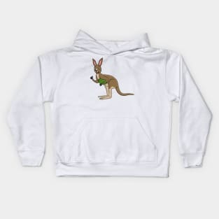 Cute happy Australian kangaroo illustration Kids Hoodie